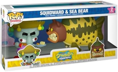 Funko POP! Animation: Spongebob Squarepants - Squidward & Sea Bear 2 Pack | Offizieller Fanartikel und Merch - Vinyl Sammelfigur als Regal Deko - Geschenkidee zum Geburtstag für Fa