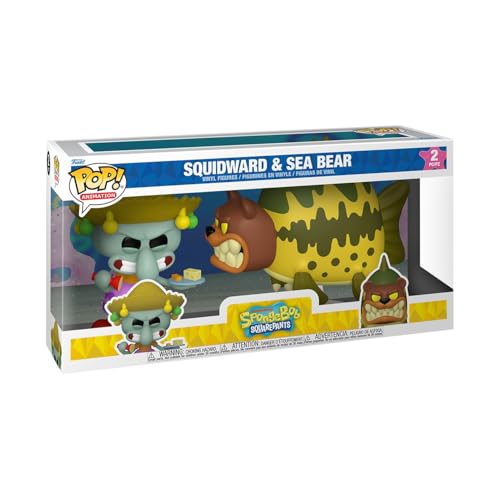 Funko POP! Animation: Spongebob Squarepants- Squidward & Sea Bear - 2 Pack - Figura in vinile da collezione - Idea regalo - Prodotto ufficiale - Giocattoli per bambini e adulti
