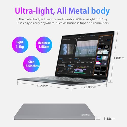 Image of Morostron Laptop, 13.5 inch 3K (3000 x 2000) IPS Display 10th Generation i5-1035G1 Up to 3.6GHz, 16GB+512GB SSD, Slim Notebook PC, Full Metal, Backlit Keyboard, Full Function Type C, Finger Print