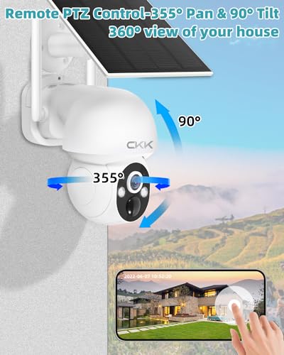4MP-PTZ-Solar-Security-Camera-Outdoor-4pcs-Wireless-Security-Camera-System-with-128GB-Card-PanTiltZoom-PIR-Detection-2-Way-Audio-Audible-Flashlight-Alarm-IP66-Waterproof-Two-Ways-of-Storage