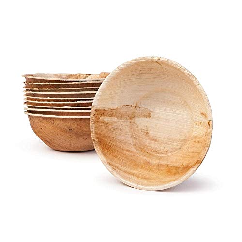 BOX And Tree–50pcs Bols Jetables 270ml Feuille de Palmier | Vaisselle Biodégradable Compostable Écologique | Idéal Mariage, Buffet, Cocktail, Amuse-Bouches