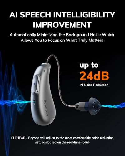 ELEHEAR-Beyond Hearing Aids, OTC Rechargeable Bluetooth Hearing aids for Seniors and Adults with AI Noise Cancellation and Tinnitus Masking, Superior Sound Quality, Bluetooth 5.3 and App Control