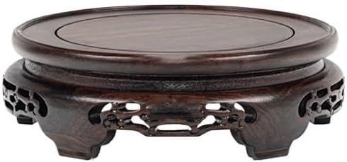 盆栽台座無垢材ラウンド花瓶ベースクラフトオーナメント香炉ティーポット盆栽魚タンクブラケット花瓶台座ディスプレイスタンド