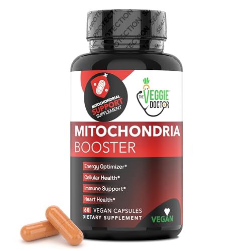 Vegan Mitochondrial Support Advanced Cellular Wellness & Natural Energy Formula with CoQ10 PQQ Acetyl-L-Carnitine Alpha-Lipoic Acid Magnesium BioPerine - Daily Support (60 Capsules)
