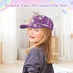 DIY Kit d'artisanat Cap de baseball pour les filles - Activité de décoration de Sticker créatif, Chapeau réglable pour les jouets enfants 4-10 ans, pour 4 5 6 7 8 9 Année Vieux Jouets de filles & Filles adolescentes