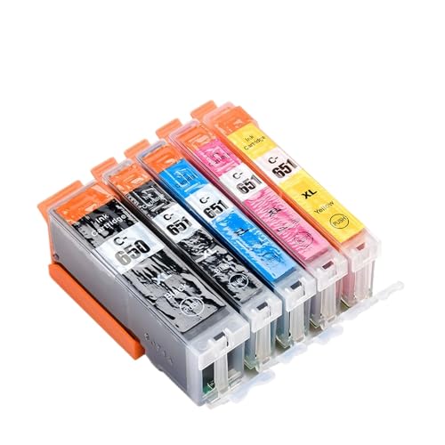 ELUPNMF Juego de Cartuchos de Tinta compatibles para PGI650 CLI651 5PK para MG5460 MG5560 MG6360 MG6460 MG7160 MX926 MX726 Ip7260