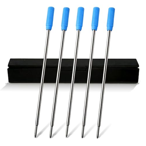 Image of MANAMA Twist Mechanism Ball Point Pen Refill | Blue Ink | Pack of 5 | Suitable for All Type of Refillable Pen | with Protective Gift Box | Ideal for Office School and Corporate Business