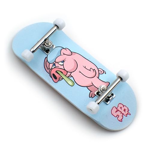 SPITBOARDS 34mm x 96mm Pro Fingerboard Set-Up (Complete) | Real Wood Deck | Pro Trucks with Lock-Nuts and Pro Bushings | Polyurethane Pro Wheels with Bearings | Pig Flue