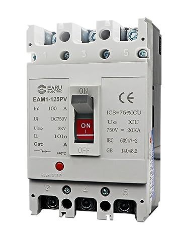 LYAART - Disyuntor de carcasa moldeada 3P DC, interruptor de batería solar, interruptor principal de alimentación de coche, EAM1-125PV (ize: 3P, color: 200A)