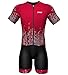 Sparx Mens Elite Aerosuit Triathlon Suit Mens Short Sleeve Tri Suit Skinsuit (Burgundy, 2XL)