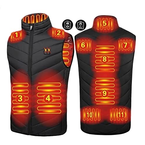 ILLOYD Electric Heated Vest, Unisex Washable USB Heated Waistcoat Winter Body Warmer Jacket, Winter Warm Vest Heating Jacket for Outdoor Camping Riding Hiking (4XL)