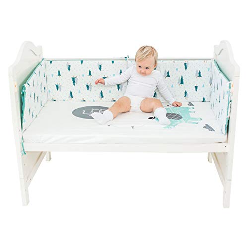 Breathable Mesh Crib Liner – Classic Collection – Best Friends – Fits Full-Size Four-Sided Slatted and Solid Back Cribs – Anti-Bumper