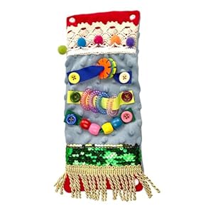 VOANZO Dementie-activiteiten voor volwassenen Kussen, Pluche Kussen Sensorische Tactiele Arm Kussensloop, Decompressiekussen met Touch Gadgets, Hemelsblauw