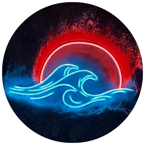 Image of LED Decorative Lights USB Mountains Sunrise Sunset Led Neon Signs Home Decoration Wall Art Holiday Gift Brightness Adjustable 15.7''x15''