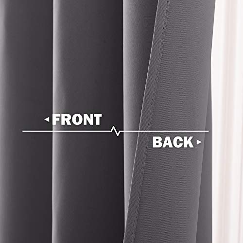 Nicetown Kitchen Blackout Window Treatment - Thermal Insulated Valance Home Decor Blackout Grommet Tier Curtains Drapes For Small Window (42W By 24L + 1.2 Inches Header, Grey, 1 Pair) #TOP5