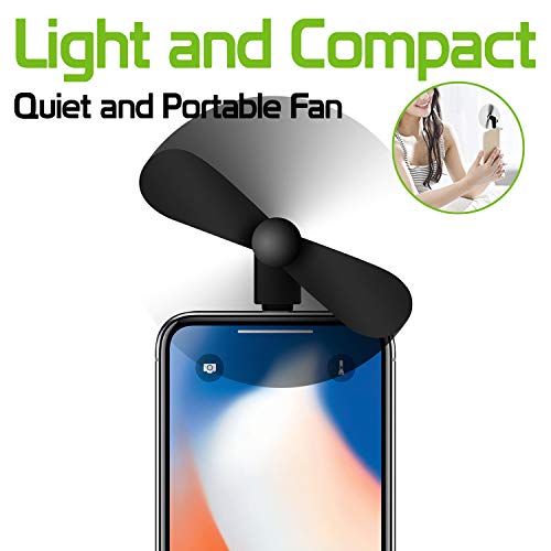Cellet Mini Portable Usb Fan Compatible With Apple Iphone 14 Pro Max Plus 13 Pro Max Mini 12 Pro Max Mini 11 Max Xs Max Xr X 8 7 6 5 And All Other Lighting Port - Black #TOP2