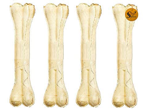 Sage Square Pressed Rawhide Bone Treat for Healthy Dog (10 Inch) (Pack of 4 Bones) (B07Z96ZFM4) Amazon Price History, Amazon Price Tracker