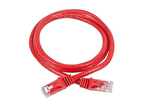 image for Monoprice Cat6 3ft Red Patch Cable UTP 24AWG 550MHz Pure Bare Copper S