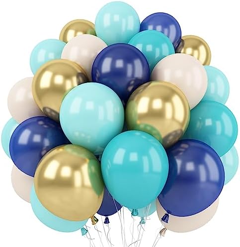Pink Blue Purple Balloons, 60 Pcs 12 Inches Assorted Color Rainbow Balloons in Hot Pink Purple Blue Yellow Confetti Balloons for Magic Theme Birthday Decoration Baby Shower Engagement Party Supplies