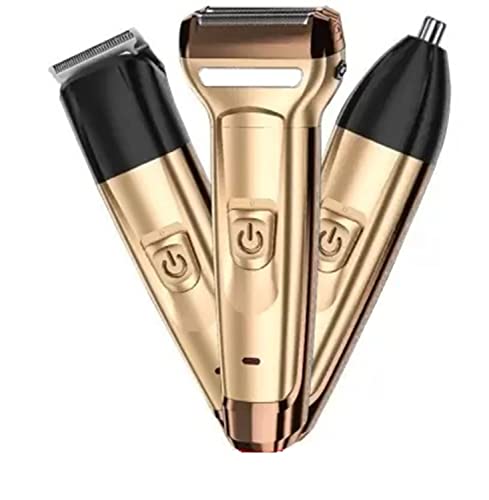 Image of Concepta All In One Trimmer for Men | 3 In 1 Beard Trimmer Hair Clipper & Nose Hair Trimmer | Rechargeable Electric Shaver for Man | Corded Cordless Hair Trimmer | Gold