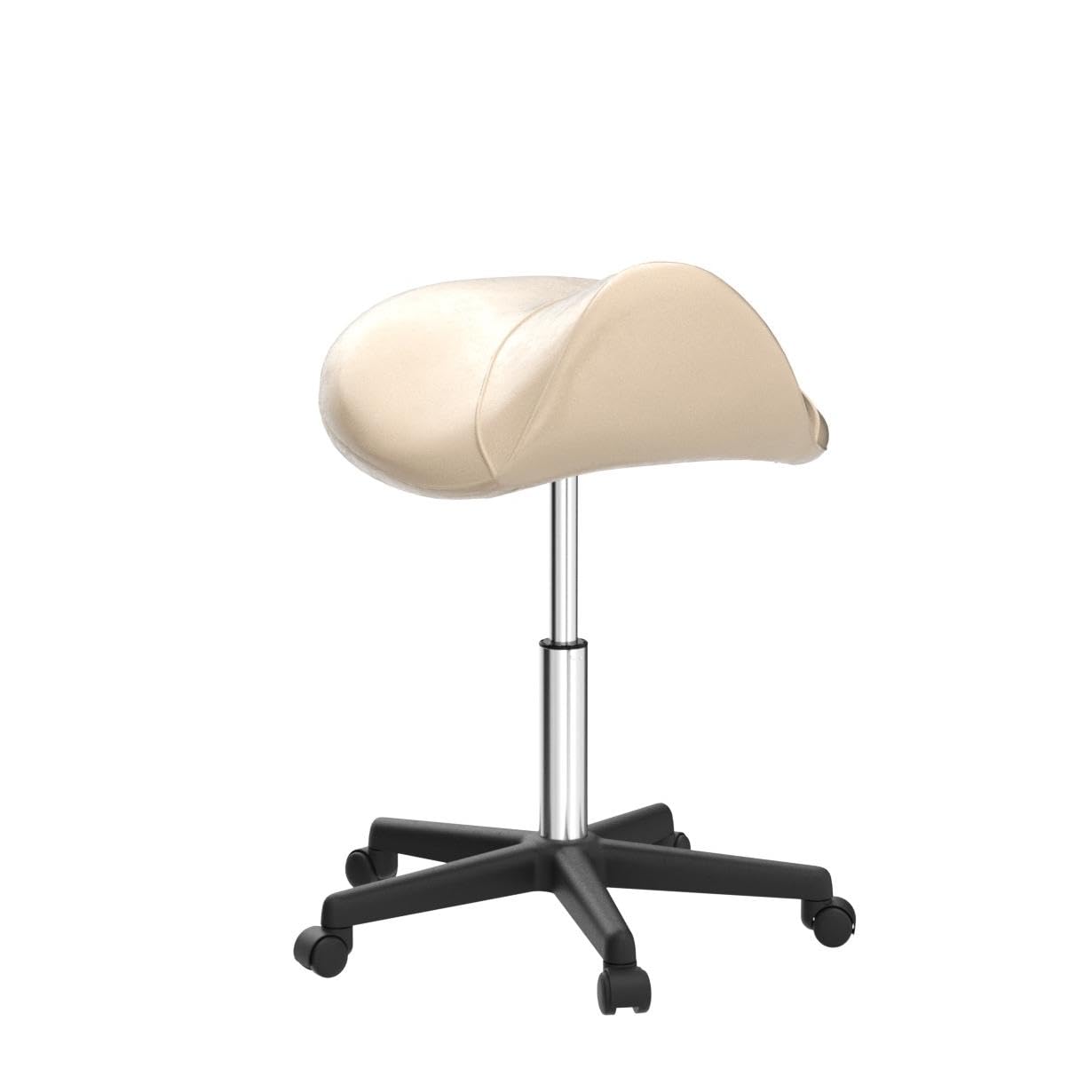 Tabouret selle extra large, siège-selle réglable 50-73 cm, 170 kg (Beige) | Tabouret pivotant ergonomique, assise selle extra large – Siège de travail favorisant une posture dynamique et droite