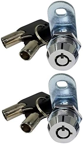Admiral Locks 5/8” Tubular Cam Lock, Keyed Alike Removable Key RV Compartment Storage Lock Cabinet Locks (5/8 Inch 90°, Chrome Pack of 2)
