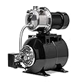 XtremepowerUS 1.6HP Shallow Well Pump with Pressure Tank, 1320GPH, 115V, Pressure Switch, Automatic Water Booster Jet Pump for Home, Garden, Lawn