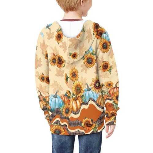 Image of Coloranimal Unisex Girls Boys Long Sleeve Casual Hoodies & Sweatshirts Tops Kids Zip Up Jacket Coat Age 6-16 Year