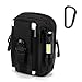 Piscorush Tactical Waist Pouch MOLLE EDC Outdoor Man Waist Bag with Phone Belt Clip Holder Holster Carrying Pouch for Smartphone (With Easy Carabiner, Black)
