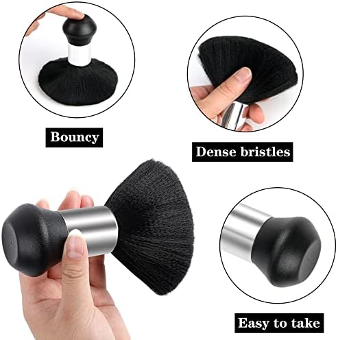 FEBSNOW Barber Cape Su Geçirmez Profesyonel Saç Kesme Pelerinli Boyun Toz Alma Fırçası Saç Kesimi Siyah Beyaz Noktalar Salon Sakal Kuaför Kitleri 46,8 × 56 inç