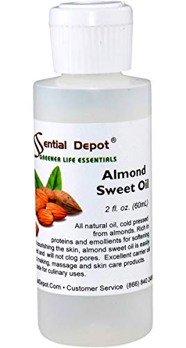 Essential Depot Almond Sweet Oil Plus Free 2 Oz Empty Container - 1 Quart - 32 Oz - Safety Sealed Hdpe Container With Resealable Cap - 100% Pure And Natural For Hair, Skin, Massage And Cooking #TOP5