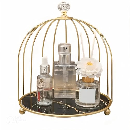1-Tier Bathroom Makeup Organizer Shelf Marble Countertop Dresser Tray Storage Rack Vanity Tray Cosmetic Makeup Toiletries Perfume Jewellery Organizer,Cosmetic Perfume Jewellery Skincare Rack 1 Tier