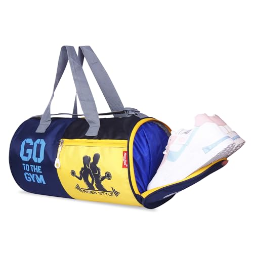 Image of Unisex Duffle Bag Gym Bag Workout Duffle Athletic Duffle Bag Gender-Neutral Gym Bag(Blue & Yellow)
