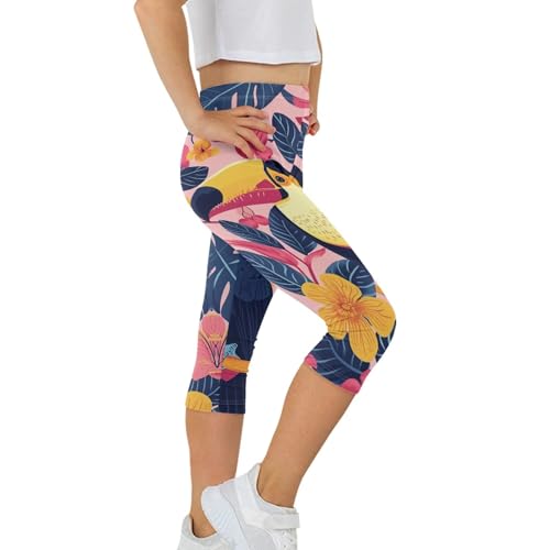 Girls Slim Fit Athletic Leggings Yoga Pants Capri Summer Soft Active Tights Kids Lightweight Sports Outfits4