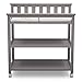 Delta Children Flat Top Changing Table with Wheels and Changing Pad - Greenguard Gold Certified, Grey