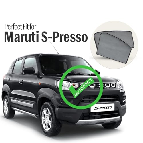 Image of Autofact Car Sunshades for Maruti Spresso, UV Protection, Useful Car Accessories, Custom fit Sun Shades for Side Windows, Set of 4