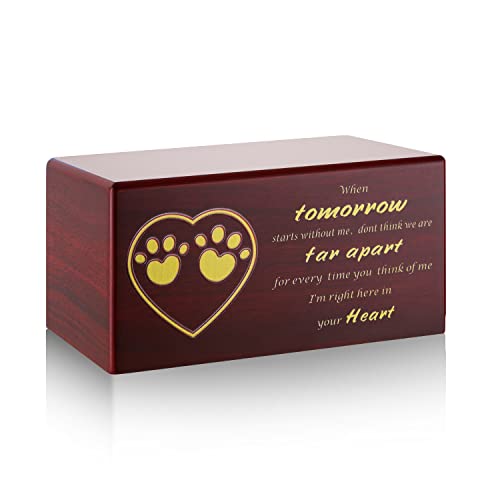 Newdream: Pet Cremation Urns,Dog Ashes Urn, Box For Dog Ashes,Dog Urns For Ashes Wooden Box,Wood Keepsake Memorial Urns (Footprint And Love) #TOP2