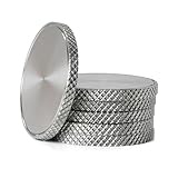 MICAIKEM 1-1/4' Stainless Steel CNC Diamond Knurled Edge Coin Blanks Heavy Duty 3mm Thick for Engraving and Hand Stamping. Pack of 5
