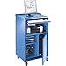 Produktbild QUIPO PC Stehpult, fahrbar - HxBxT 1170 x 690 x 590 mm - lichtblau RAL 5012 - Arbeitspult Computerschrank Fahrbares Stahpult PC-Arbeitsplatzsystem PC-Mobil PC-Mobile PC-Pult PC-Schrank PC-Station Pult Rollpult Schreibpulte Stehpult