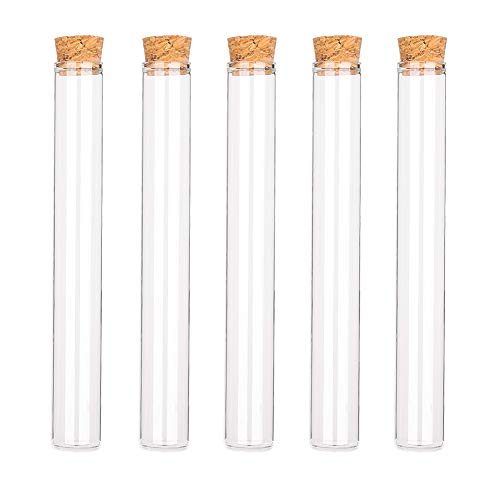 Image of BENECREAT 15 Pack 40ml Glass Tubes Transparent Decoration Bottles with Cork Stoppers for Arts, Crafts and Other Small Projects