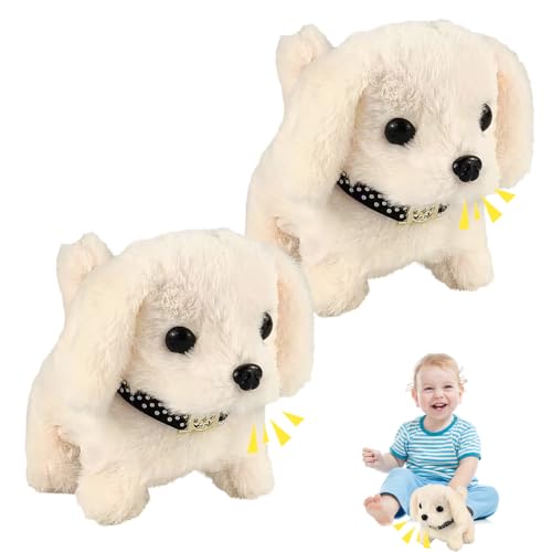 CEWROM Juguete para perros para niños, 2 piezas de juguete para perros que corre y ladra, robot realista cachorro de peluche electrónico regalo niño niña 3 4 5 6 7 años (marrón) CEWROM Juguete para perros para niños, 2 piezas de juguete para perros que corre y ladra, robot realista cachorro de peluche electrónico regalo niño niña 3 4 5 6 7 años (marrón)