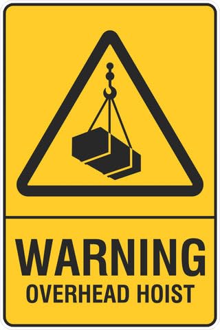 Warning Overhead Hoist Safety Signs 8x12 Metal Tin Sign Garage Man Cave Wall Decor