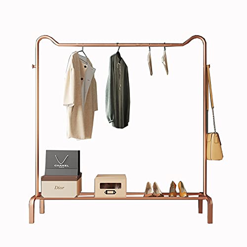 erkebspm Percheros Perchero Percha para ropa con estante para zapatos Estilo de tubería industrial Perchero para servicio pesado para lavandería Tienda al por menor Soporte de exhibición/Rose