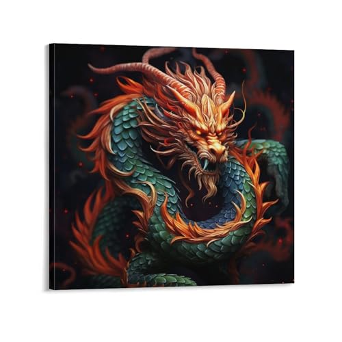 Toile dragon chinois de qualité supérieure tableau abstrait 40 cm