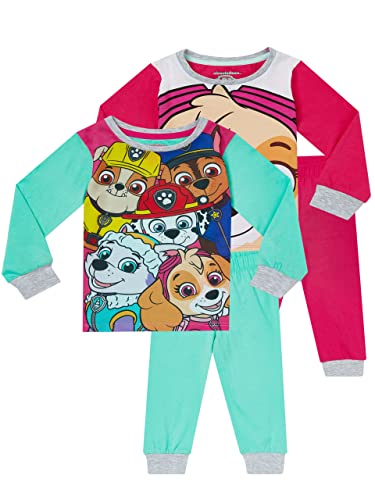 PAW PATROL Mädchen Schlafanzug 2er Pack Skye und Everest Mehrfarbig 104