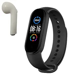 ExxeloM6 Smart Fitness Band with Many Features Like Steps Counter, Calorie Counter etc, Single Ear Universal Bluetooth Headsdet with Calling Function and inbuilt Mic (1 Year Warranty) (Ex)