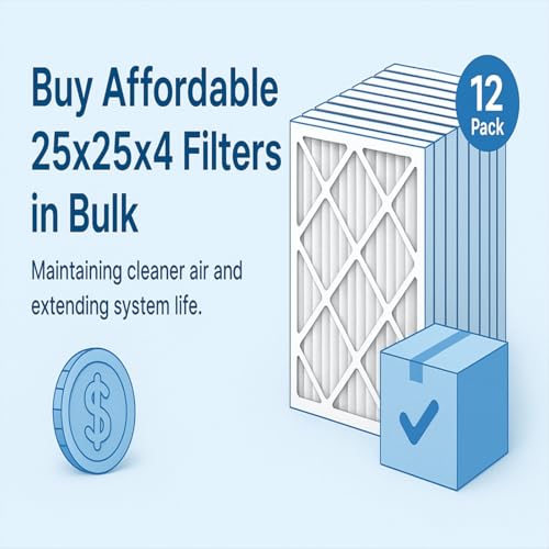 Buy Best Cheap 25x25x4 Pleated Home HVAC Furnace Air Conditioner Filter Bulk Wholesale 12-Pack for Cleaner Air and System Longevity