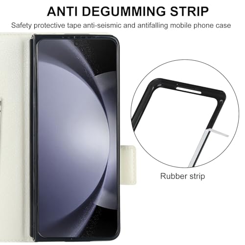 Protection Galaxy Z Fold 5 violette en cuir pour éviter les rayures d'écran