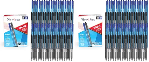 Image of Paper Mate InkJoy 100RT Ballpoint Pens,Medium Point (1.0mm),Black & Blue Ink,- Bulk Pack for School,Home,Office,College,Note-Taking,72 Count (Pack of 2)