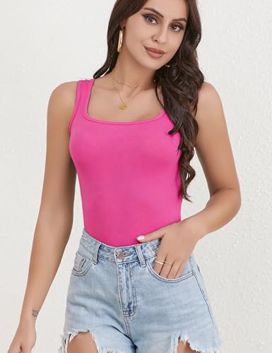 Image of BQTQ 5 Pack Women's Tank Tops Square Neck Sleeveless Ladies Tank Top Undershirts